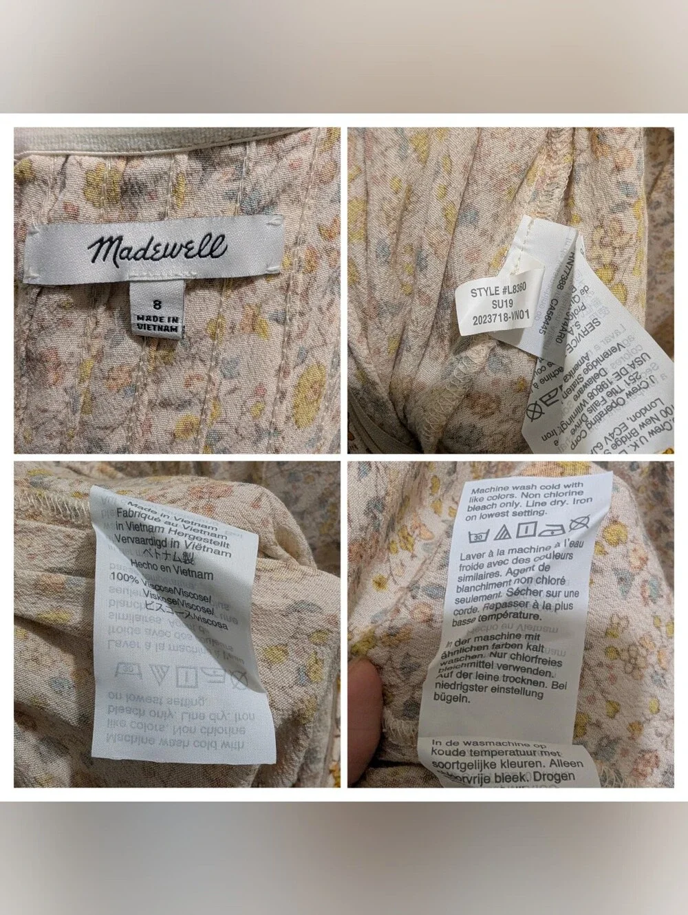 Madewell Pintuck Cami Jumpsuit in Blossoming Vines Floral Wide Leg - 8 - Picture 13 of 16